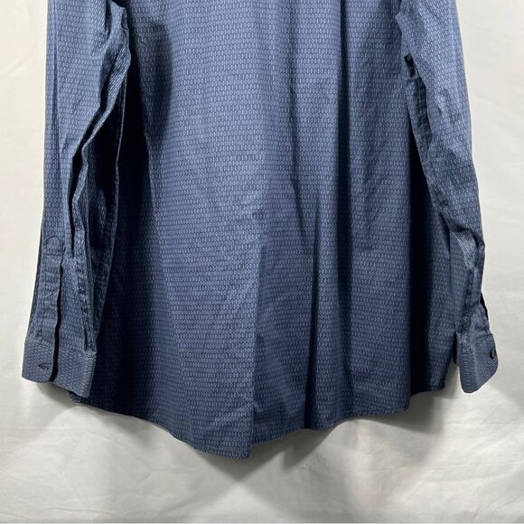 Shaquille O'Neal XLG Brand Mens Classic Blue Patterned Shirt 0650 - Picture 7 of 9